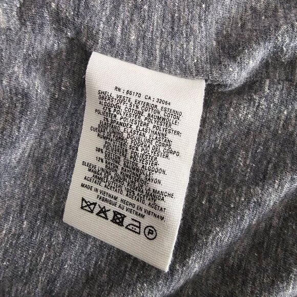 Cartonnier Blazer Anthropologie Corp Core Charcoal Gray Cotton Blend Jacket - Picture 7 of 8